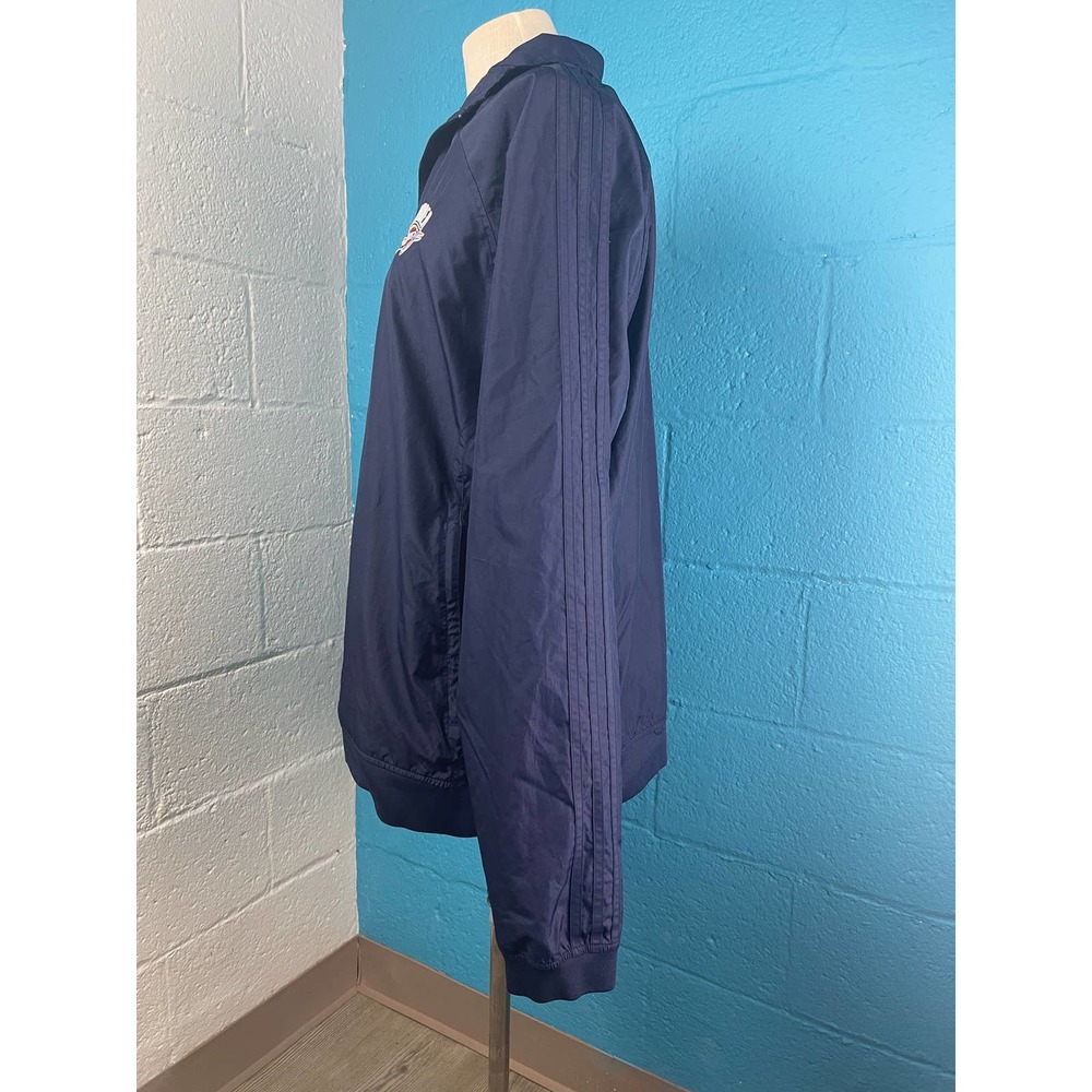 Large blue Adidas thunder, OKC thunder, quarter zipper windbreaker